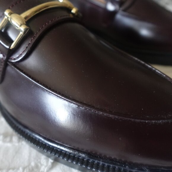 H&M Premium label Burgundy Leather loafers with Gold buckle - Picture 12 of 12